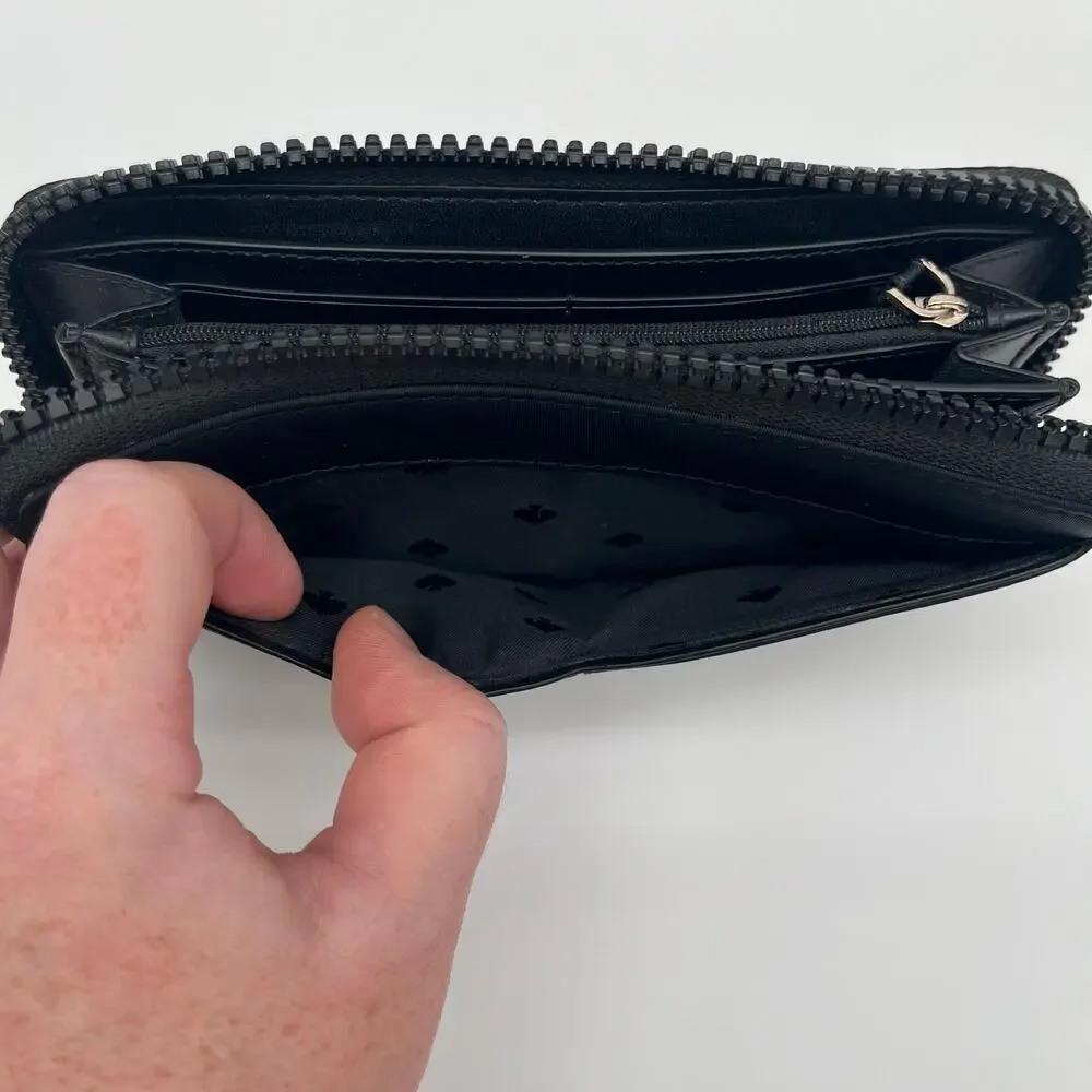 KATE SPADE NWOT Nylon Black Zip-Around Long Wallet, RETAILS $198